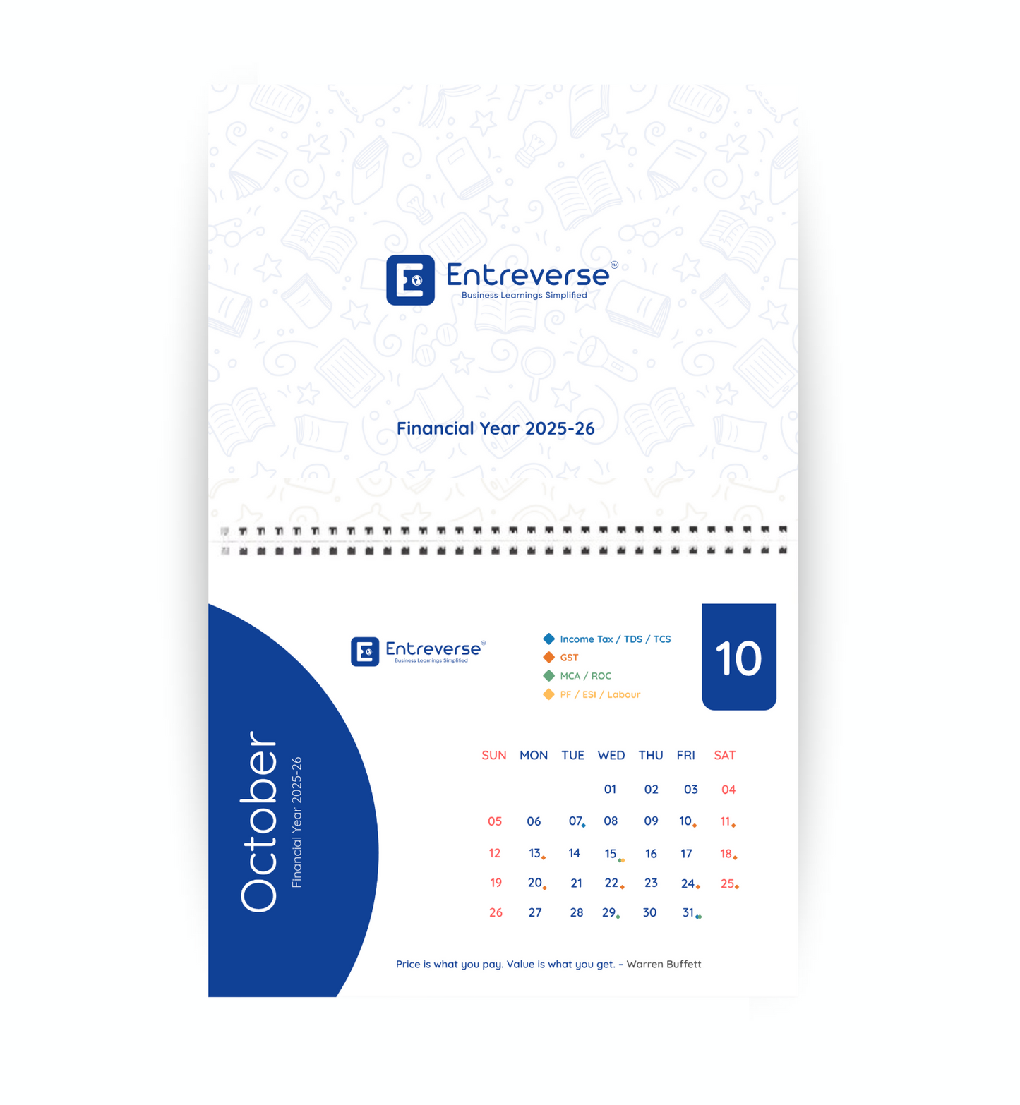 EntreVerse Compliance Desk Calendar (FY 26-27)