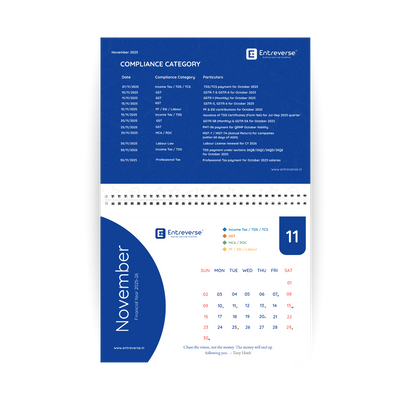 EntreVerse Compliance Desk Calendar (FY 26-27)